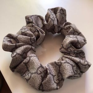 Scrunchie made of GG designer fabric remnant